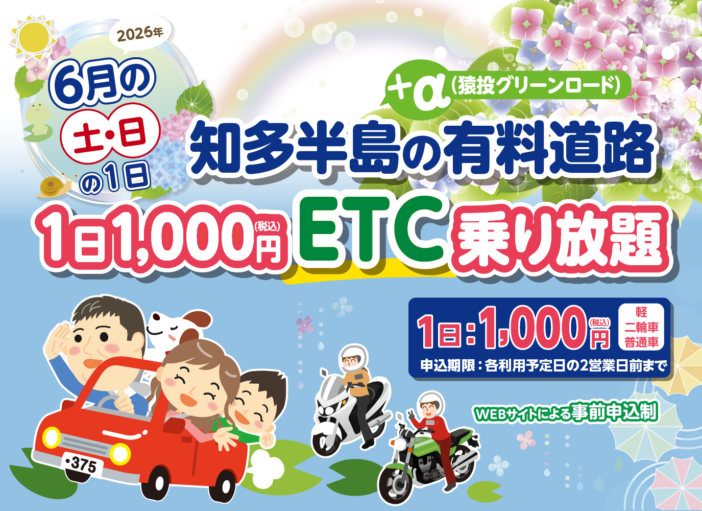知多半島の有料道路1日1,000円ETC乗り放題
