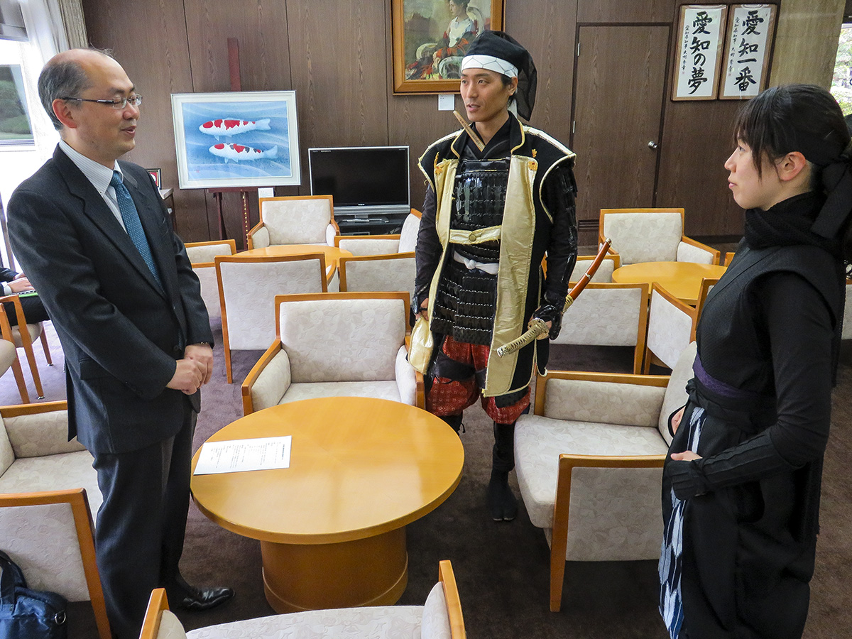 Professor Yuji Yamada, PhD is introduced to Kocho by Tokugawa Ieyasu.