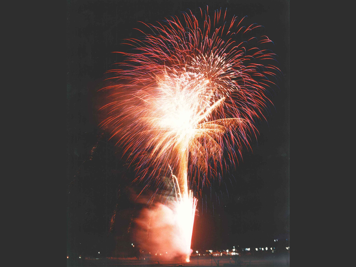 Pre-Hachiman Jinja Shrine Festival Fireworks 