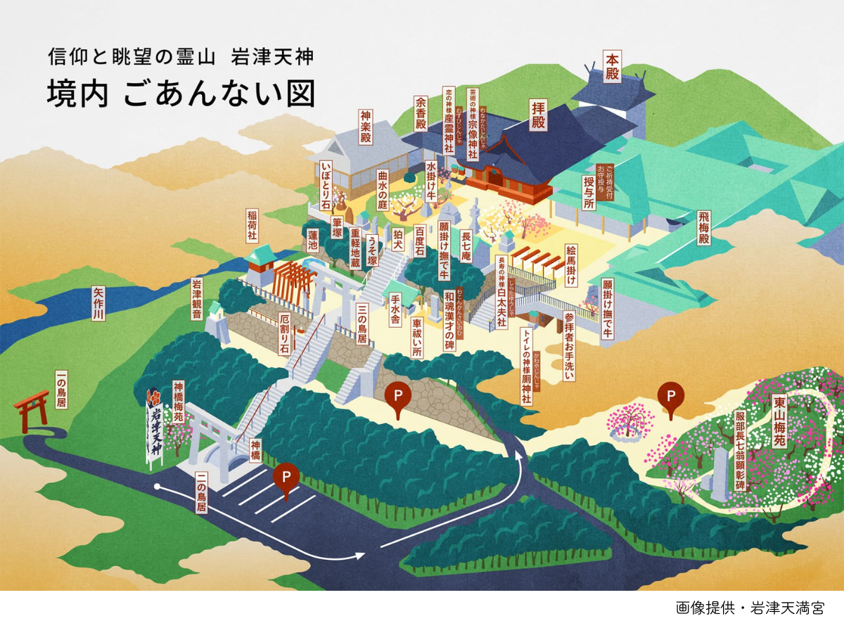 岩津天満宮の境内図