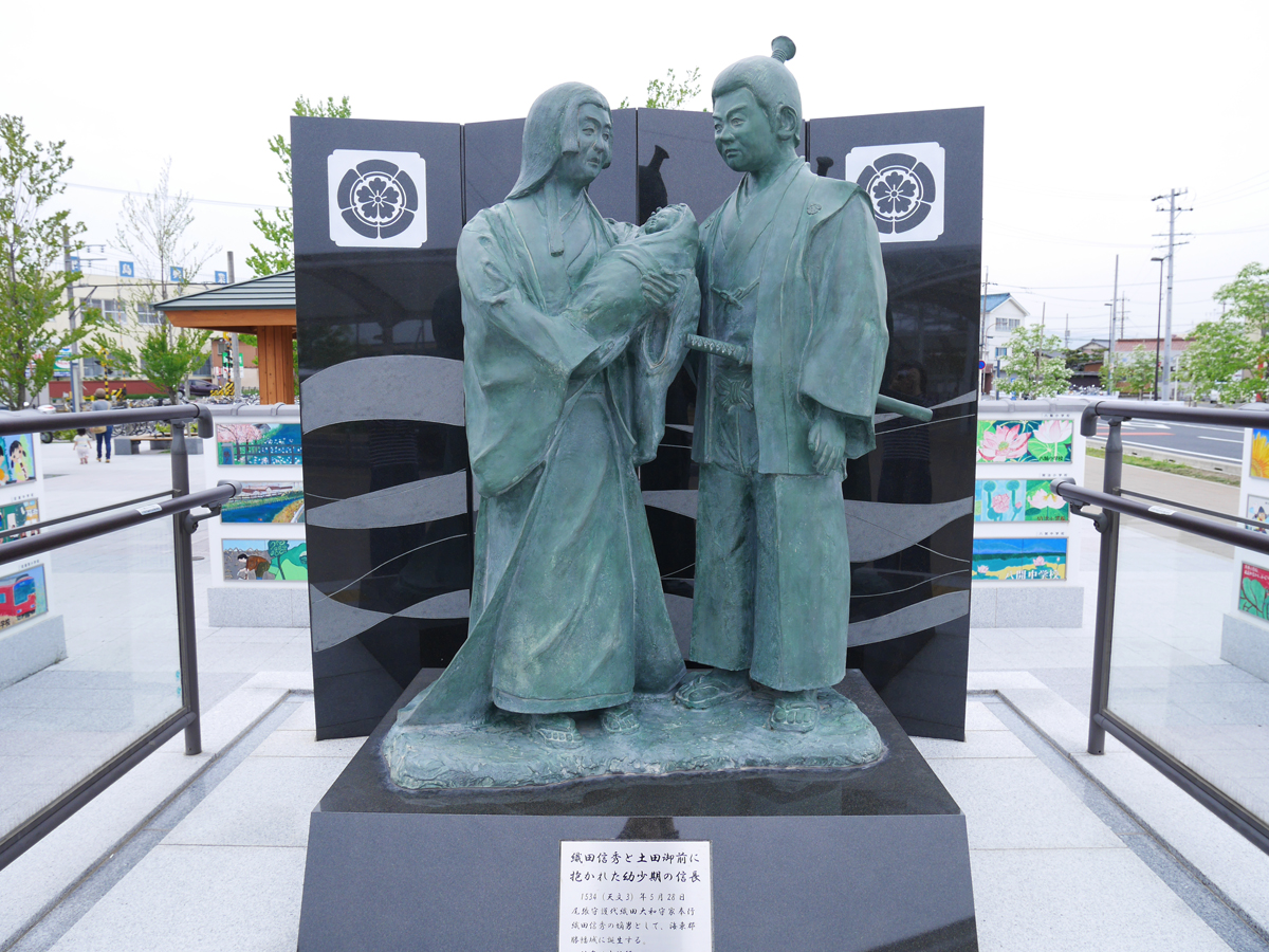 勝幡城迹（織田信長的誕生地）・ 童年時期的信長像