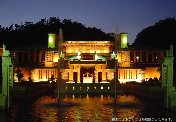 博物館 明治村旧帝国ホテル玄関ライトアップ