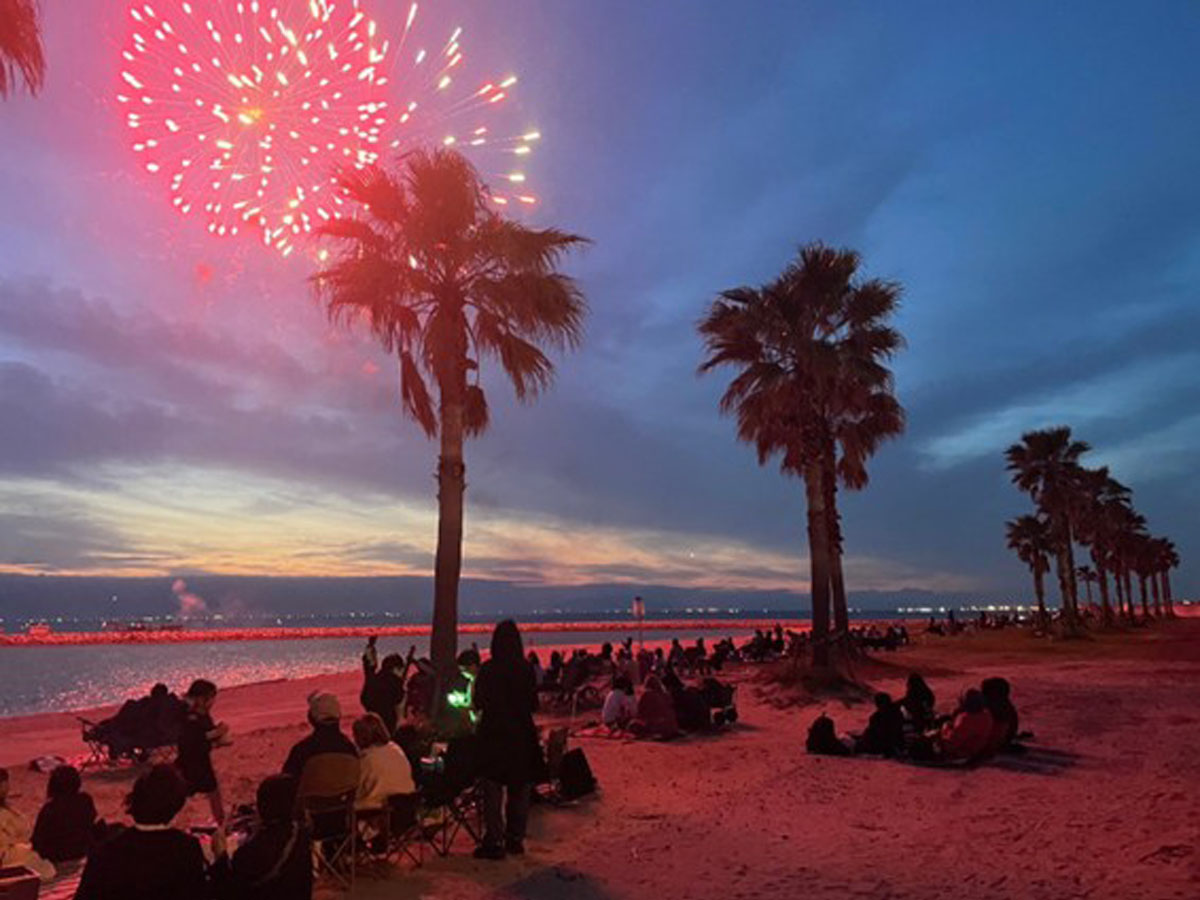 常滑りんくうビーチ　サンセット花火