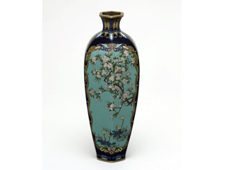 七宝焼六角花瓶